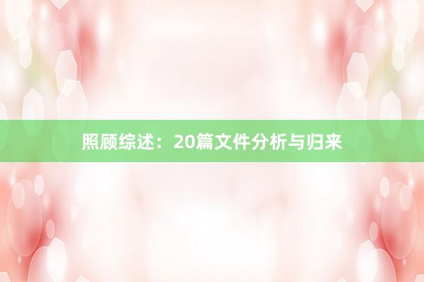照顾综述：20篇文件分析与归来